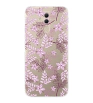 PrintiFy Huawei Mate 20 Lite Uyumlu Kamera Korumalı Floral Pudra Tasarımlı Şeffaf Silikon Kılıf