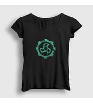 Presmono Kadın Siyah Gear Jinjer T-Shirt 160720tt