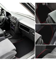 Opel Vectra A Kasa Uyumlu Kırmızı Kenarlı Araç Oto Halı Paspas Seti - 5 Parça Siyah