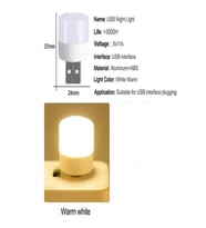 Mini Usb Gece Lambası, Taşınabilir Led Işık, Elektronik Aksesuar (Krem)