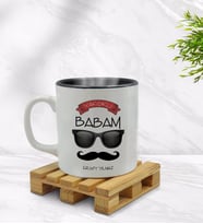 BK Gift Kişiye Özel Yakışıklı Babam Tasarımlı İçi Siyah Renkli Kupa Bardak Model 3