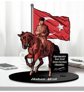 BK Gift Kişiye Özel Atatürk ve Öğretmenler Günü Tasarımlı Karikatür Biblo-1, Öğretmene Hediye