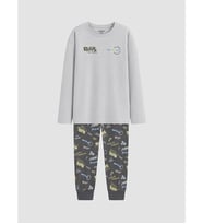 LCW Kids Gri Bisiklet Yaka Erkek Çocuk Pijama Takım