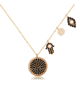 EMILIANO JEWELLERY 925 AYAR GÜMÜŞ TAŞLI OBLİLER KOLYE