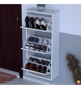 Modilayn VARBİ Asma Kapı Önü 52x115x26 cm’ lik 3 Düşer Kapak 6 Göz Bölmeli Ayakkabılık