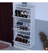 Modilayn VARBİ Asma Kapı Önü 52x115x26 cm’ lik 3 Düşer Kapak 6 Göz Bölmeli Ayakkabılık