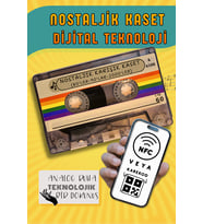 Nostaljik Karışık Kaset 80'ler - 90'lar - 2000'ler Temassız -NFC- Özellikli Nostaljik Retro Hediye