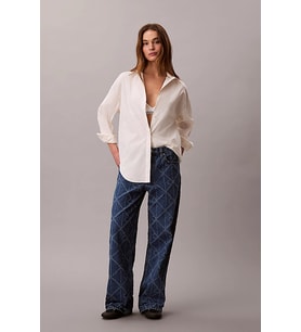 Calvin Klein Düşük Bel Bol Kesim CK Atlantic Kadın Mavi Jeans LV047D709G-YY2