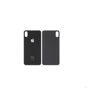 Uyumlu İphone Xs Max Arka Kapak Lazer Kesim ( Pil Kapağı )  Cam - - Siyah