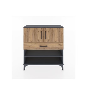 Arges Şifonyer 3 Raflı Tek Çekmeceli 2 Kapaklı 88x30x96 Antrasit-Çam