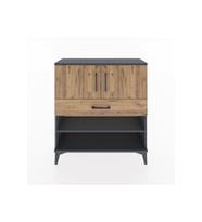 Arges Şifonyer 3 Raflı Tek Çekmeceli 2 Kapaklı 88x30x96 Antrasit-Çam