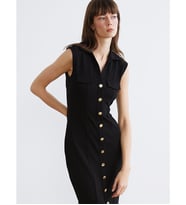 LCW Vision Siyah Bodycon Gömlek Elbise