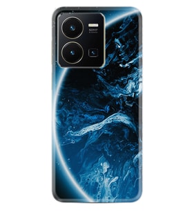 Vivo Y35 Kılıf Silikon Desen Özel Seri Blue Planet 1610