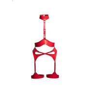 Mulvxbrf Brf02 Kırmızı Harness Takım Gerdanlık Detaylı Tokalı Deri - Brf1196 (Mulvix)