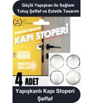 #KapıStoperi Yapışkanlı Kapı Stoperi Şeffaf 4 Adet Kapı Kolu Çarpma Engelleyici Duvar Koruyucu Silik