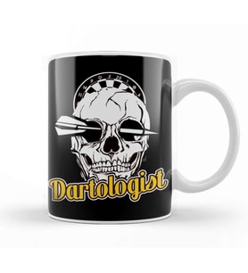 Dartologist Darts Player Skull Arrow Dartboard Dart Team Kupa Bardak Porselen