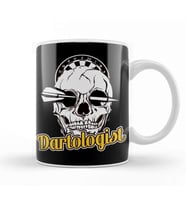 Dartologist Darts Player Skull Arrow Dartboard Dart Team Kupa Bardak Porselen