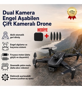 Drone Dual Kamera Engel Aşabilen Çift Kameralı – Yüksek Çözünürlüklü Havadan Görüntüleme Uzun Uçuş