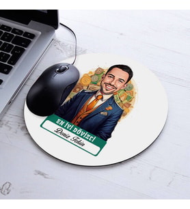 Kişiye Özel Hediye Karikatürlü En Başarılı Erkek Dövizci Mousepad