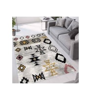 Rovigo Home Dijital Baskı Yıkanabilir Kaymaz Taban Salon Halısı RVG1664  50x80 cm (Gri)