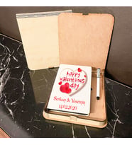Sevgiliye Hediye Ahşap Kutulu Defter Kalem Set 024