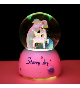 Unicorn Temalı Işıklı Müzikli  Kar Küresi 