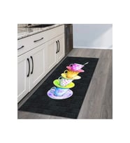 Rovigo Home Dijital Baskı Yıkanabilir Kaymaz Taban Mutfak Halısı RVG2099 (Siyah)