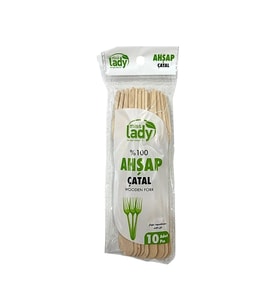Lüx Ahşap Çatal 10'li