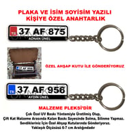 Arabalar İçin Kişiye Pleksi Özel Plaka Anahtarlık
