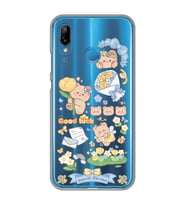 Huawei P20 Lite Uyumlu Küçük Sevimli Ayıcıklar Desenli Şeffaf Telefon Kılıfı