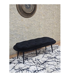 Ufo Oturak Bench - Siyah Boyalı Sivriltme Ayak - Oturak - Bench - Puf - Yatak Ucu Pufu Siyah Renk 100 x 50 Boyut/Ebat (Çok Renkli)