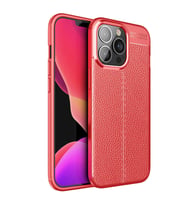 Apple iPhone 13 Pro Kılıf Zore Niss Deri Desenli Silikon Kılıf (Kırmızı)