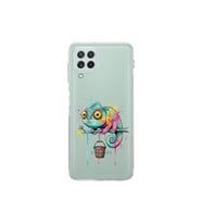 Samsung Galaxy A22 ile Uyumlu Splash Bukalemun Tasarımlı Şeffaf Silikon Kılıf