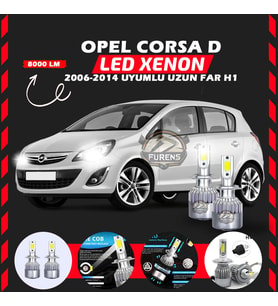 Opel Corsa D 2006-2014 Uzun Far Uyumlu Şimşek Etkili Led Xenon Performance Series H1