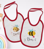 BK Kids Kişiye Özel İsimli 2’li Kırmızı Mama Önlüğü-7