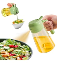 2'si 1 Arada Cam Sprey Yağdanlık ve Akıtmalı Şişe - 450ml Mutfak Yağ Püskürtücü - Air Fryer, Salata ve Yemek Hazırlığı İçin Sağlıklı Yağ Kontrolü - Sızdırmaz Kapaklı