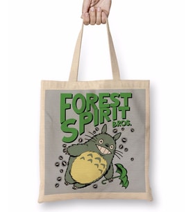 Forest Spırıt Bros Totoro Bez Çanta Uzun Saplı