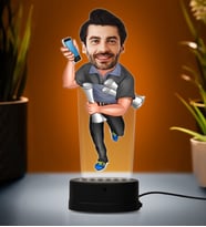 Doğum Günü Hediyesi,Sevgiliye Hediye, Kişiye Özel Fotoğraflı Mühendis  2 Karikatür 3D Led Lamba (Beyaz)
