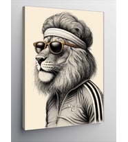 Kanvas Tablo Gözlüklü Sporcu Aslan