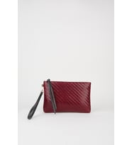 Kadın Bellis Örgü Bordo Astarlı Suni Deri Bilek Askılı Portföy El Ve Clutch Çanta