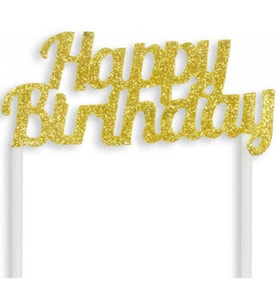 Pasta süsü evadan simli happy bırthday altın p1-