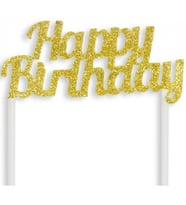 Pasta süsü evadan simli happy bırthday altın p1-