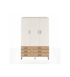 Kronos Dolap 5 Raflı 6 Çekmeceli Tek Askılı 132x59x195 Aytaşı-Aytaşı/Çam