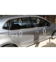 VW Polo 2009-2017 Cam Çerçevesi Full Set Paslanmaz Çelik Krom Cam Çıtası