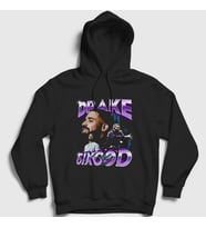 Presmono Unisex Siyah Drake 6 God Kapüşonlu Sweatshirt 420607tt