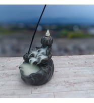 Şelale Havuz Model Geri Akış Tütsü Buhurdanlık Seramik HK2880 (Siyah)