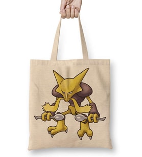 Pokemon Alakazam Bez Çanta Uzun Saplı