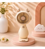 Sevimli Mini El Fanı USB Şarjlı Taşınabilir Sessiz Masaüstü Fan Kawaii Tasarım Yazlık Fan
