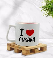 BK Gift I Love Ankara Tasarımlı Middle Beyaz Kupa Bardak