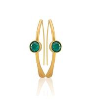 Kadir Jewellery 22 Ayar Altın Kaplama Kadın Taşlı Küpe -El İşçiliği Ve Hipoalerjenik Küpe